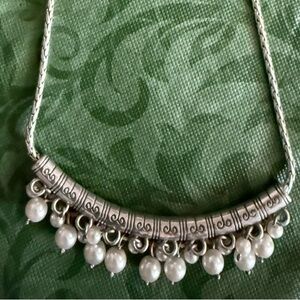 Brighton Silver Necklace with Pearl Accents